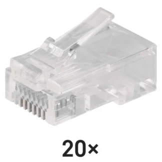 Conector cablu retea RJ45 / CAT5E / UTP / transparent