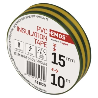 Banda izolatoare PVC 15mm/10m | verde-galbena